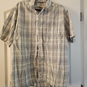 Ralph Lauren Blue and White Plaid Casual Button-up Shirt